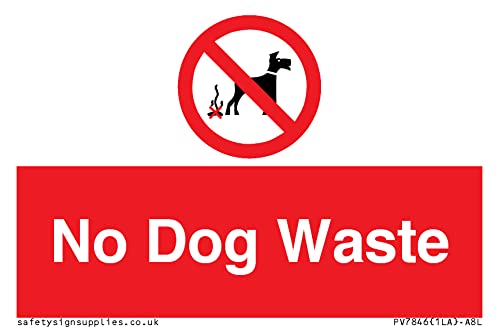 Schild mit Aufschrift "No Dog Waste", 75 x 50 mm, A8L von Viking Signs