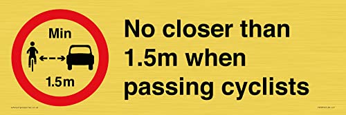 Schild "No closer than 1.5m when passing cyclists", 450 x 150 mm, L41 von Viking Signs