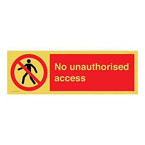 Schild mit Aufschrift"No unauthorised access", 600 x 200 mm, L62 von Viking Signs