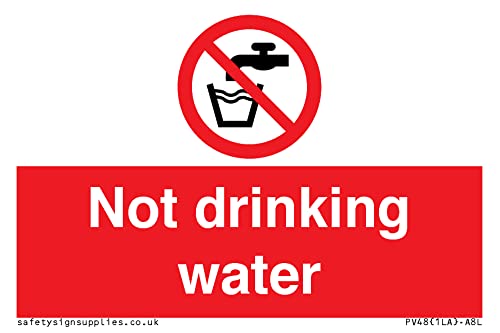 Schild mit Aufschrift"Not drinking water", 75 x 50 mm, A8L Schild mit Aufschrift"Not drinking water", 75 x 50 mm, A8L von Viking Signs