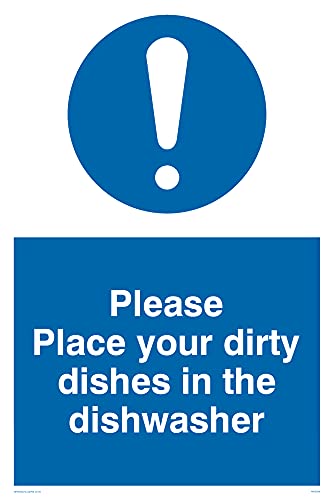 Schild mit Aufschrift"Please Place Dirty Dishes In Dishwasher .", 100 x 150 mm, A6P von Viking Signs