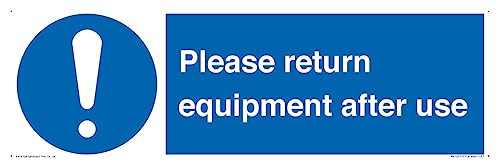 Schild mit Aufschrift "Please Return Equipment After Use", 450 x 150 mm, L41 von Viking Signs