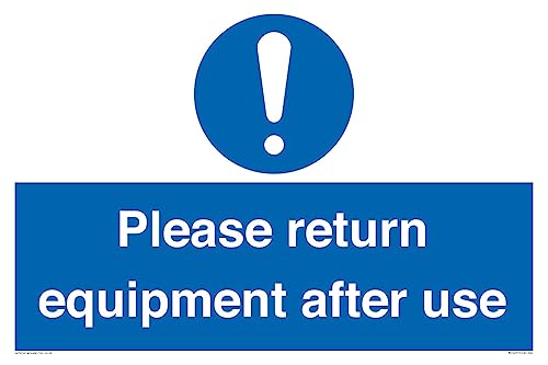Schild mit Aufschrift "Please Return Equipment After Use", 600 x 400 mm, A2L von Viking Signs