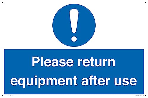 Schild mit Aufschrift "Please Return Equipment After Use", 600 x 400 mm, A2L von Viking Signs