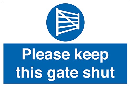 Schild mit Aufschrift "Please keep this gate close", 600 x 400 mm, A2L von Viking Signs