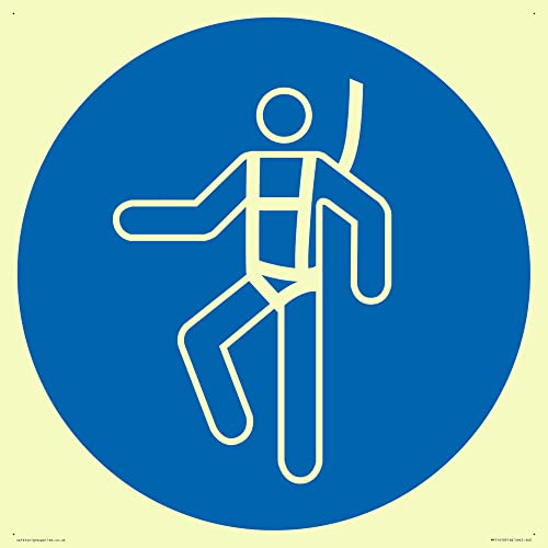 Schild mit Aufschrift "Wear a safety harness ", 400 x 400 mm, S40 Schild mit Aufschrift "Wear a safety harness ", 400 x 400 mm, S40 von Viking Signs