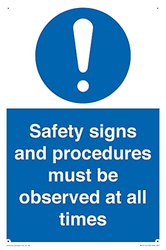 Sicherheitsschild "Safety s and procedus" muss jederzeit beobachtet werden, 200 x 300 mm, A4P von Viking Signs