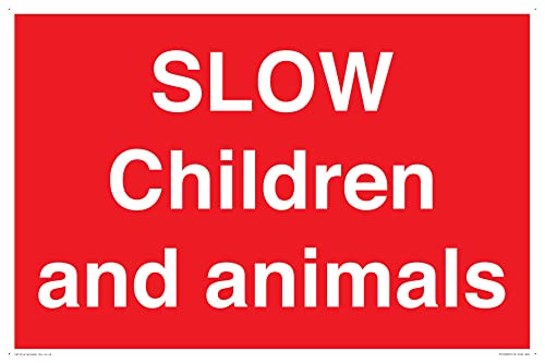 Slow Children and animals Schild – 600 x 400 mm – A2L von Viking Signs