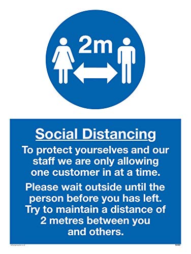 Social Distancing Schild – Vinyl/Aufkleber von Viking Signs