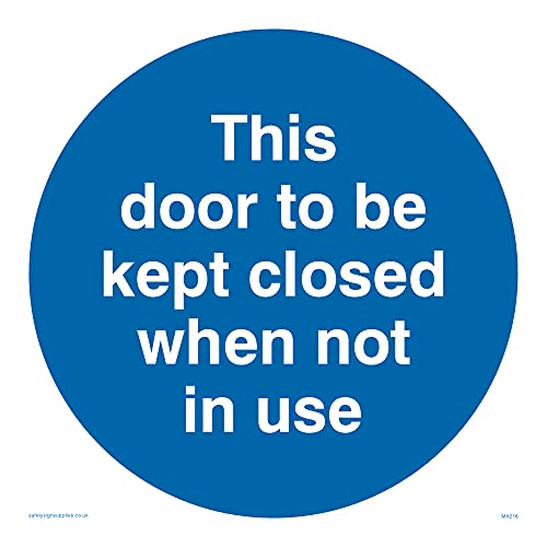 Türschild mit Aufschrift"Door Kept Closed Not In Use", 150 x 150 mm, S15 von Viking Signs