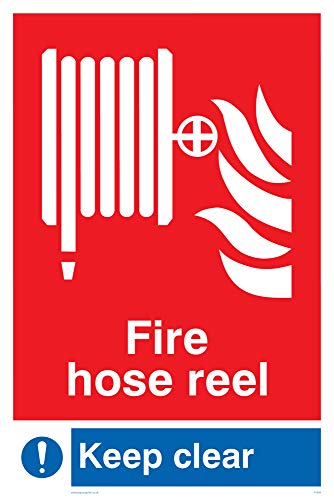 Viking Schilder fv349-a4p-3 m "FIRE Schlauch Rollen, Keep Clear" Zeichen, 3 mm Kunststoff starr, 200 mm H x 300 mm W von Viking Signs