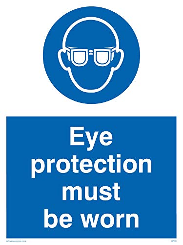 Viking Schilder mp281-a5p-3 m "Eye Protection must be worn" Zeichen, 3 mm starrer Kunststoff, 200 mm H x 150 mm W von Viking Signs