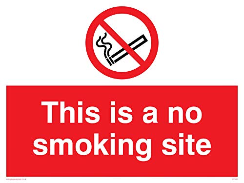 Viking Schilder pc537-a1l-3 m "ist das Rauchen nicht gestattet Website Zeichen, 3 mm starrer Kunststoff, 600 mm H x 800 mm W von Viking Signs