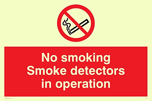 Viking Schilder ps7-a6l-pv "No Smoking Rauchmelder in Operation" Zeichen, Aufkleber, nachleuchtend, 100 mm H x 150 mm W Viking Schilder ps7-a6l-pv "No Smoking Rauchmelder in Operation" Zeichen, Aufkleber, nachleuchtend, 100 mm H x 150 mm W von Viking Signs