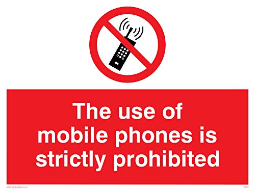 Viking Schilder pv50-a1l-ac "Die Nutzung von Mobiltelefonen ist strengstens verboten" Schild aus Aluminium, Composite, 600 mm H x 800 mm W Viking Schilder pv50-a1l-ac "Die Nutzung von Mobiltelefonen ist strengstens verboten" Schild aus Aluminium, Composite, 600 mm H x 800 mm W von Viking Signs