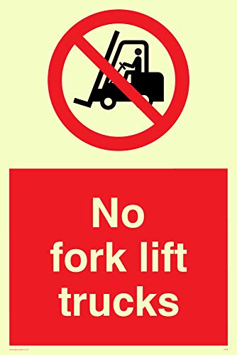 Viking Schilder pv58-a4p-p "Keine Gabel Lift Trucks" Sign, halbstarr nachleuchtend Kunststoff, 300 mm H x 200 mm W von Viking Signs