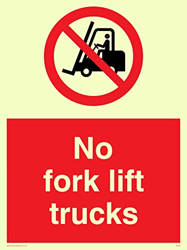 Viking Schilder pv58-a5p-p "Keine Gabel Lift Trucks" Sign, halbstarr nachleuchtend Kunststoff, 200 mm H x 150 mm W von Viking Signs