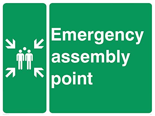 Viking Schilder sy474-a1l-ac "Emergency Assembly Point Schild aus Aluminium, Composite, 600 mm H x 800 mm W von Viking Signs