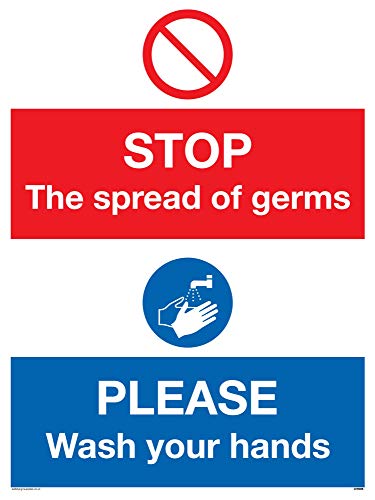 Vinyl-Aufkleber mit Aufschrift „Stop Germs Please Wash Your Hands“ von Viking Signs