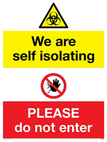 Vinyl-Aufkleber mit Aufschrift „We are self isolating Please do not enter“ von Viking Signs