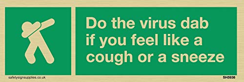 Vinyl-Aufkleber mit Aufschrift "Do the Virus dab if you feel like a cough or a sneezeze", goldfarben von Viking Signs