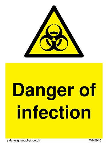 Viking Signs Vinyl/Aufkleber mit Aufschrift in englischer Sprache"Danger of infection" (Infektionsgefahr) von Viking Signs