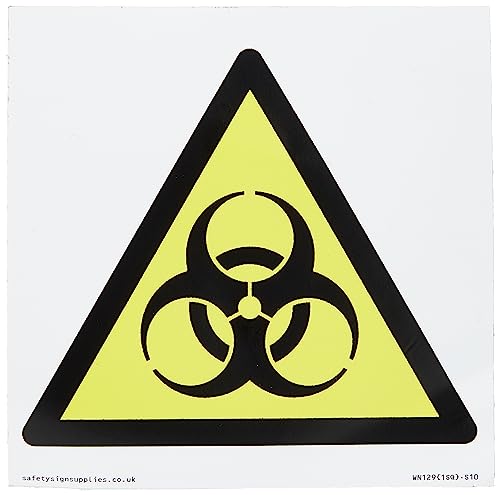 W009 Warnschild "Warning: Biological hazard", 100 x 100 mm, S10 von Viking Signs