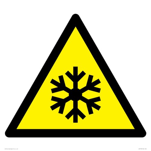 W010 Schild mit Aufschrift "Warning: Low temperature/freezing conditions", 400 x 400 mm, S40 von Viking Signs
