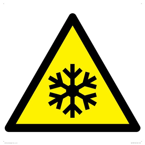 W010 Schild mit Aufschrift "Warning: Low temperature/freezing conditions", 400 x 400 mm, S40 W010 Schild mit Aufschrift "Warning: Low temperature/freezing conditions", 400 x 400 mm, S40 von Viking Signs