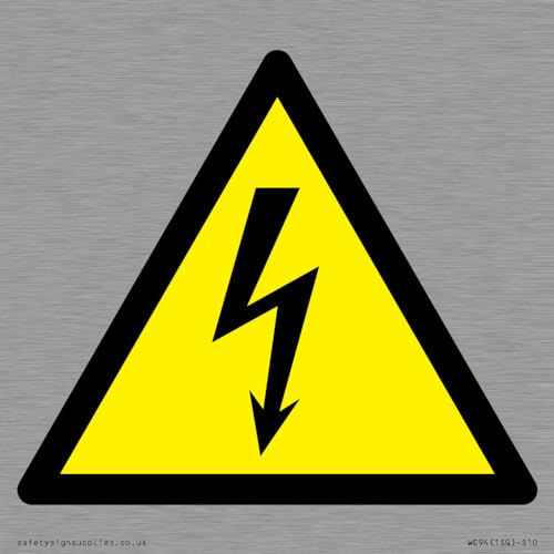 W012 Warnschild "Warning: Electrity", 100 x 100 mm, S10 W012 Warnschild "Warning: Electrity", 100 x 100 mm, S10 von Viking Signs