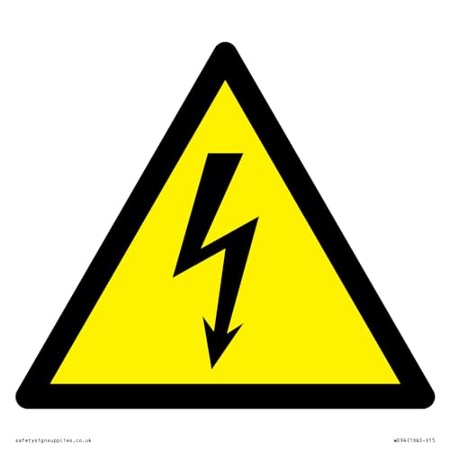 W012 Warnschild "Warning: Electrity", 150 x 150 mm, S15 W012 Warnschild "Warning: Electrity", 150 x 150 mm, S15 von Viking Signs