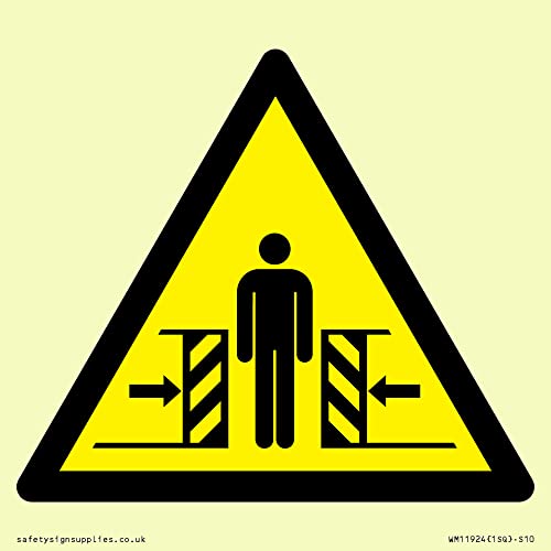 W019 Warnung: Crushing Schild – 100 x 100 mm – S10 von Viking Signs