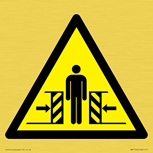 W019 Warnung: Crushing Schild – 150 x 150 mm – S15 von Viking Signs