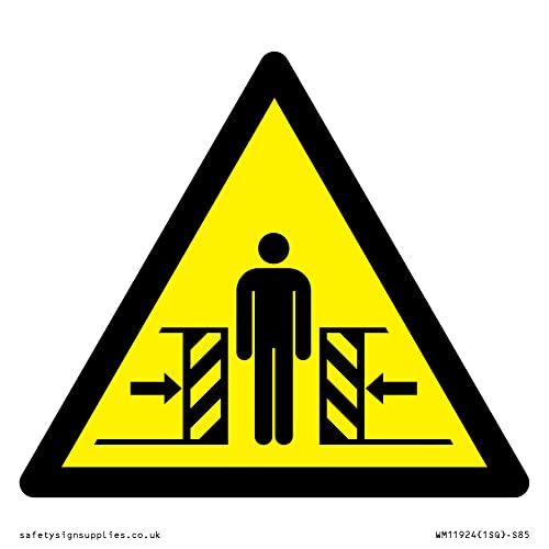W019 Warnung: Crushing Schild – 85 x 85 mm – S85 von Viking Signs