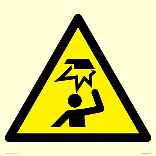 W020 Warnschild "Warning: Overhead obstacle", 400 x 400 mm, S40 von Viking Signs