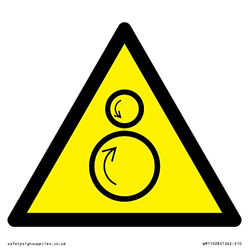 W025 Warnung: Gegendrehende Rollen, 100 x 100 mm, S10 von Viking Signs