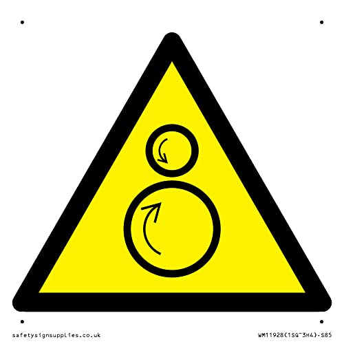 W025 Warnung: Gegendrehende Rollen, 85 x 85 mm, S85 von Viking Signs
