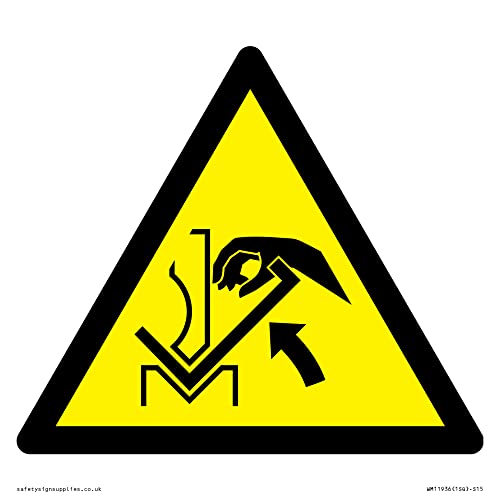 W031 Warnung: Handzerkleinerung zwischen Pressbremse und Material Schild – 150 x 150 mm – S15 von Viking Signs