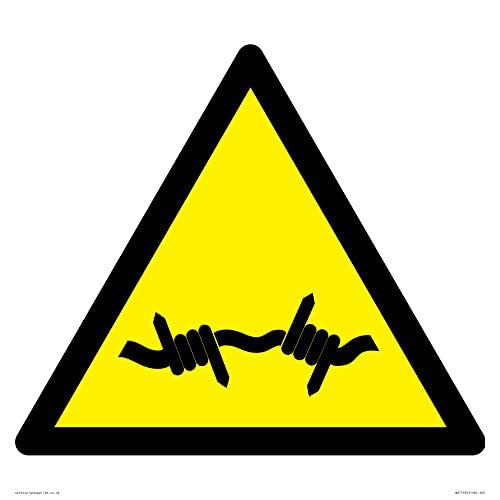W033 Warnung: Stacheldraht-Schild – 400 x 400 mm – S40 von Viking Signs