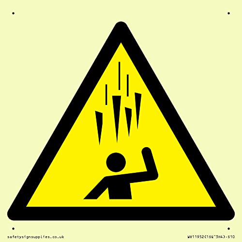 W039 Warnung: Falling Ice Schild – 100 x 100 mm – S10 von Viking Signs