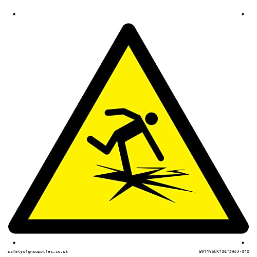 W043 Warnung: Dünnes Eisschild – 100 x 100 mm – S10 von Viking Signs