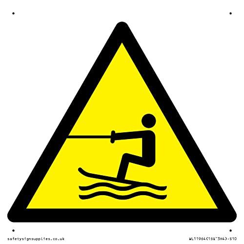 W045 Warnung: Towed Water Activity Bereich Schild – 100 x 100 mm – S10 von Viking Signs