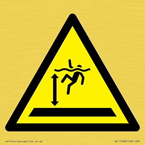 W047 Warnung: Deep Water Schild – 85 x 85 mm – S85 von Viking Signs