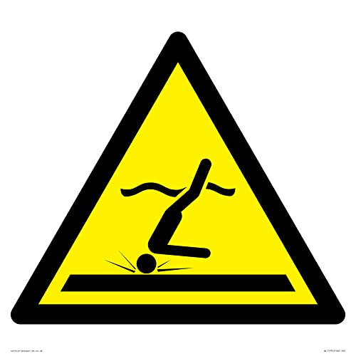 W048 Warnung: Flaches Wasser (tauchen) Schild – 400 x 400 mm – S40 von Viking Signs