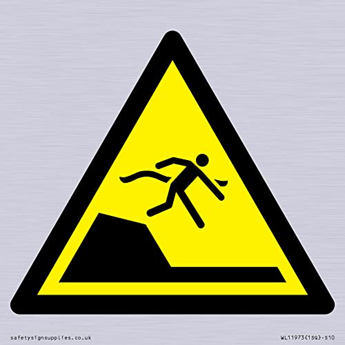 W050 Schild "Warning: Sudden Drop in swimming or leisure pools", 100 x 100 mm, S10 von Viking Signs