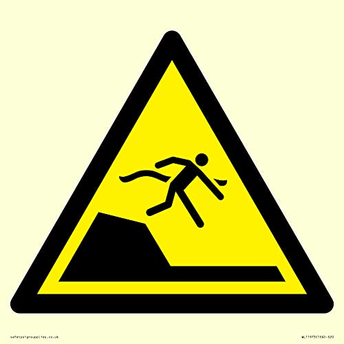 W050 Schild "Warning: Sudden Drop in swimming or leisure pools", 200 x 200 mm, S20 von Viking Signs