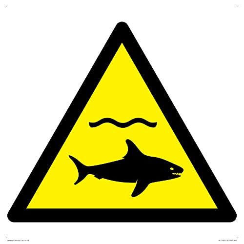 W054 Warnung: Sharks Schild – 400 x 400 mm – S40 von Viking Signs