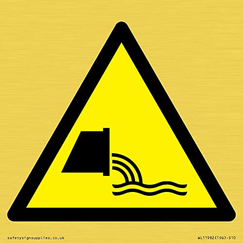 W055 Warnschild "Warning: Sewage effluent outfall", 100 x 100 mm, S10 W055 Warnschild "Warning: Sewage effluent outfall", 100 x 100 mm, S10 von Viking Signs