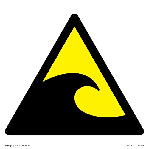 W056 Warnung: Tsunami Gefahrenzone Schild – 150 x 150 mm – S15 von Viking Signs