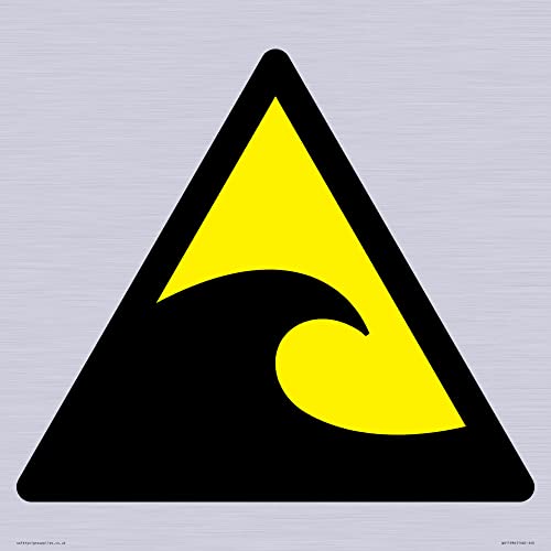 W056 Warnung: Tsunami Gefahrenzone Schild – 400 x 400 mm – S40 von Viking Signs